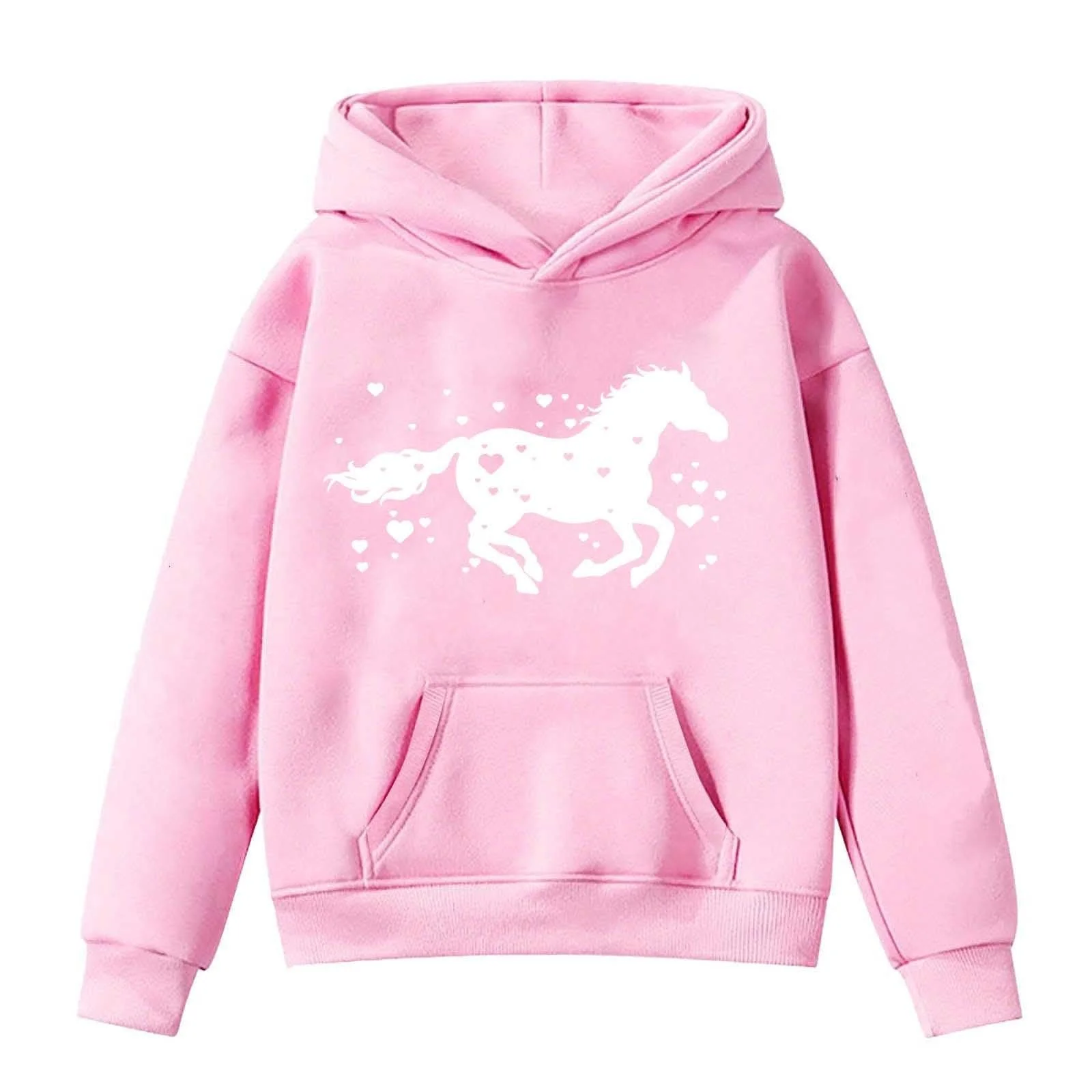 Худі для дівчинки з довгими рукавами та принтом коня, фото №1