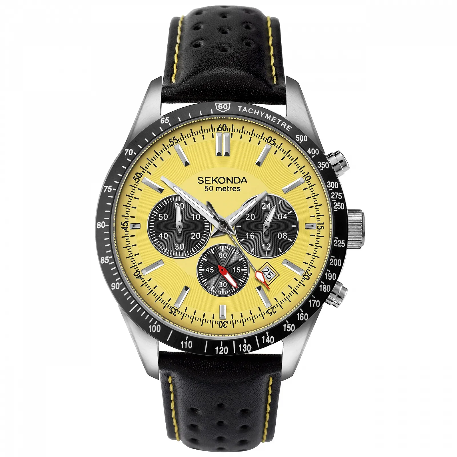 Чоловічий годинник Хронограф Sekonda Різні кольори циферблата Ремінець зі шкіри або браслет з нержавіючої сталі, фото №1