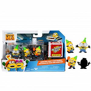 Фигурки MINIONS Despicable Me 4, набор из 4 штук, Party Bus Squad, 5,8 см, коллекционные, в наборе 3 видимые фигурки и 1 скрытая фигурка-сюрприз - Фото 1