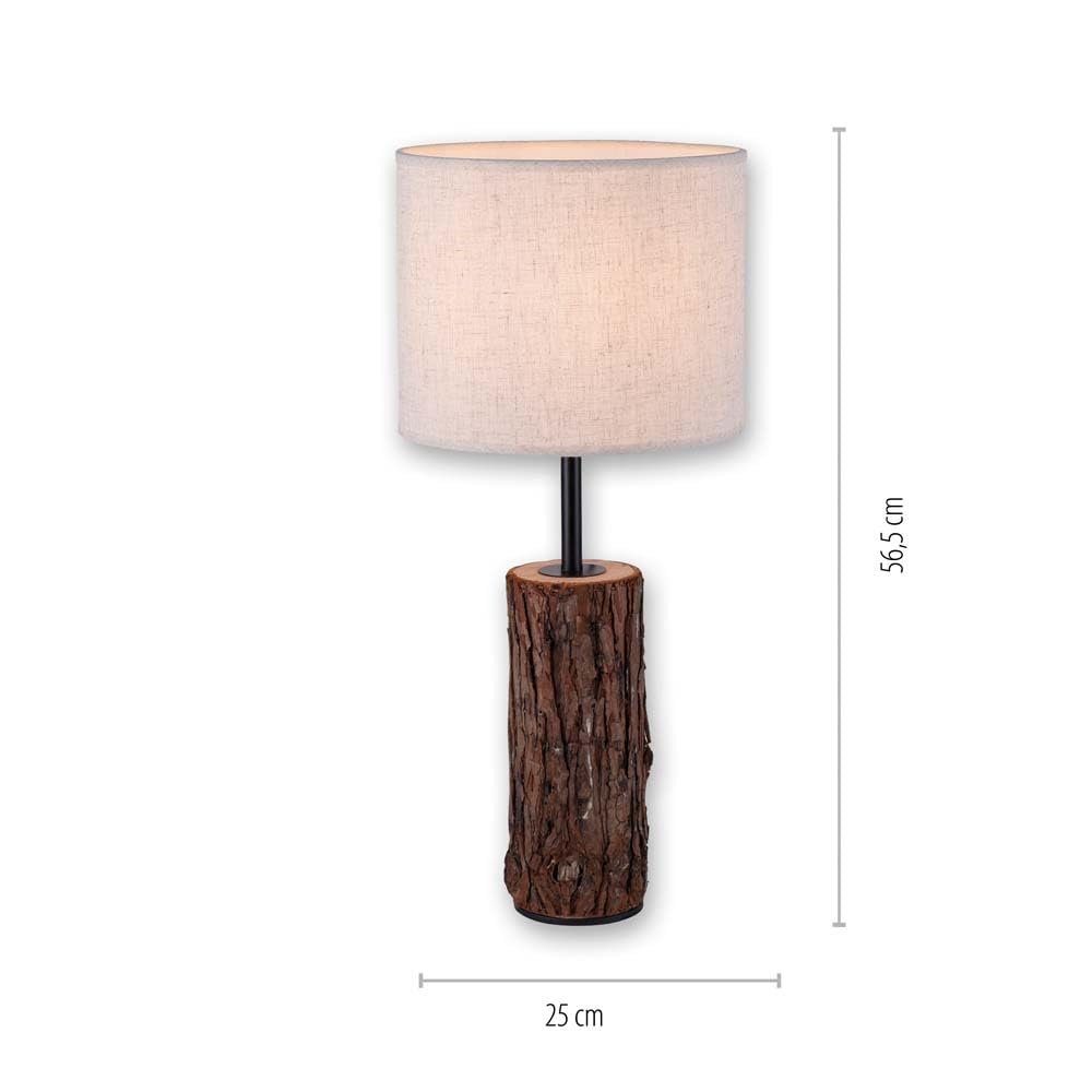 Настільна лампа Just Light декор під дерево тканинна H 58 см E27 40 Вт IP20 Wood, фото №6