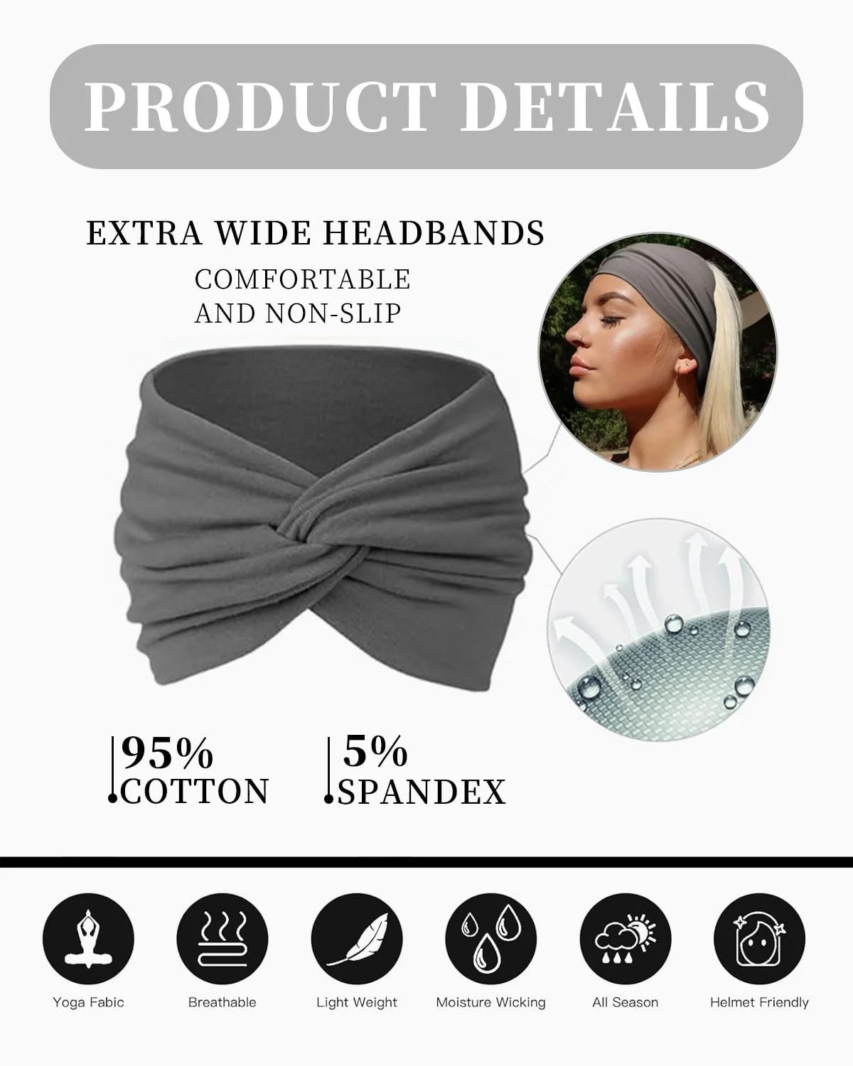 Пов'язка на голову Широка еластична, фото №3 Пов'язка на голову Широка еластична, фото №3