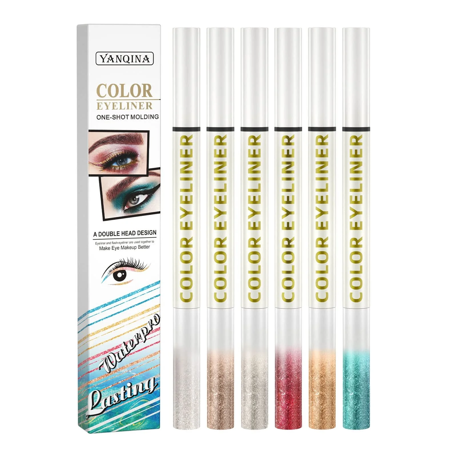 Жидкая Подводка 2в1 для макияжа глаз, блестящая, фото №2