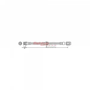 Гальмівний шланг METZGER 4110444 для AUDI, передній міст зліва, передній міст справа - Фото 1