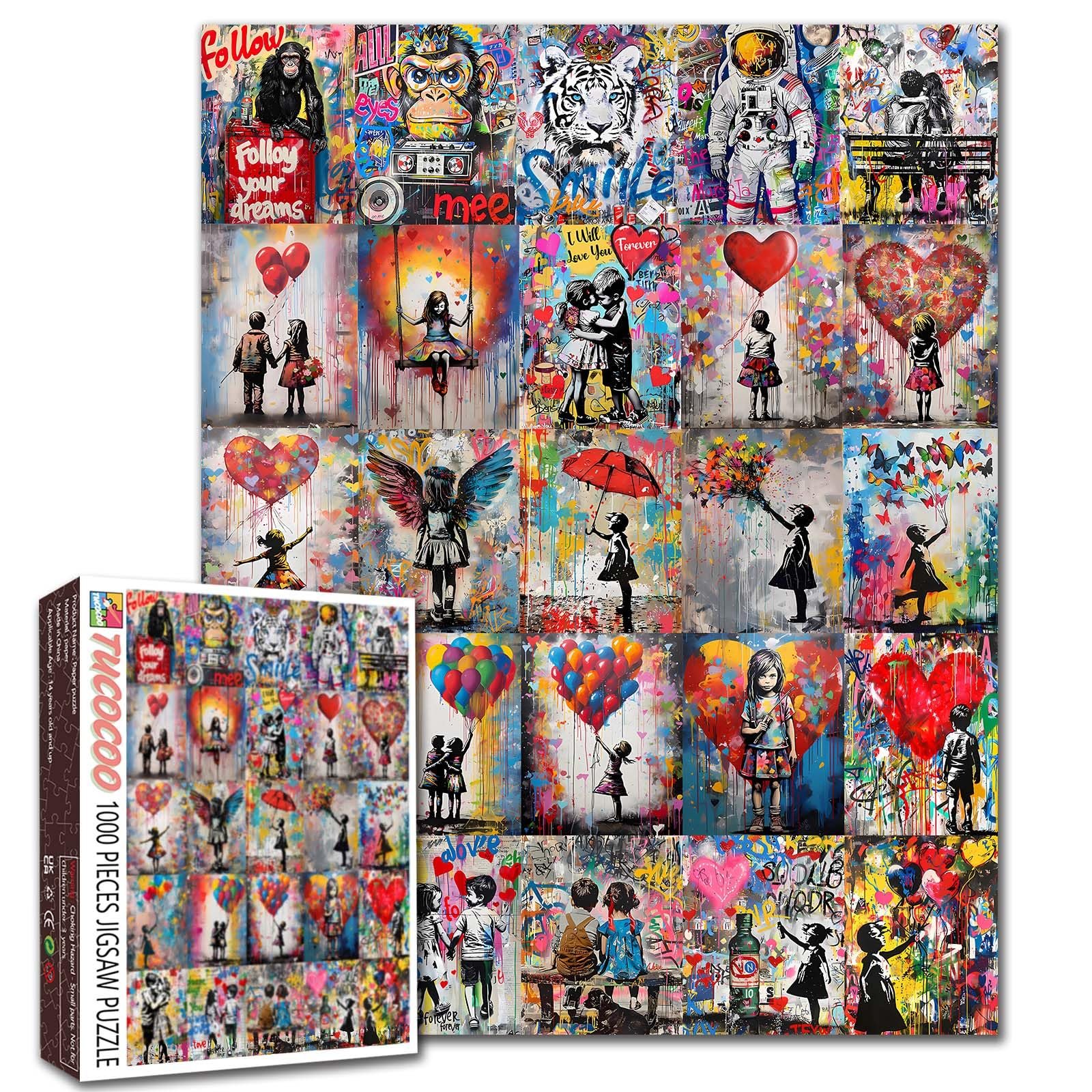 Пазл Tucocoo Graffiti Street Art Banksy Girl Collage 1000 элементов, фото №1