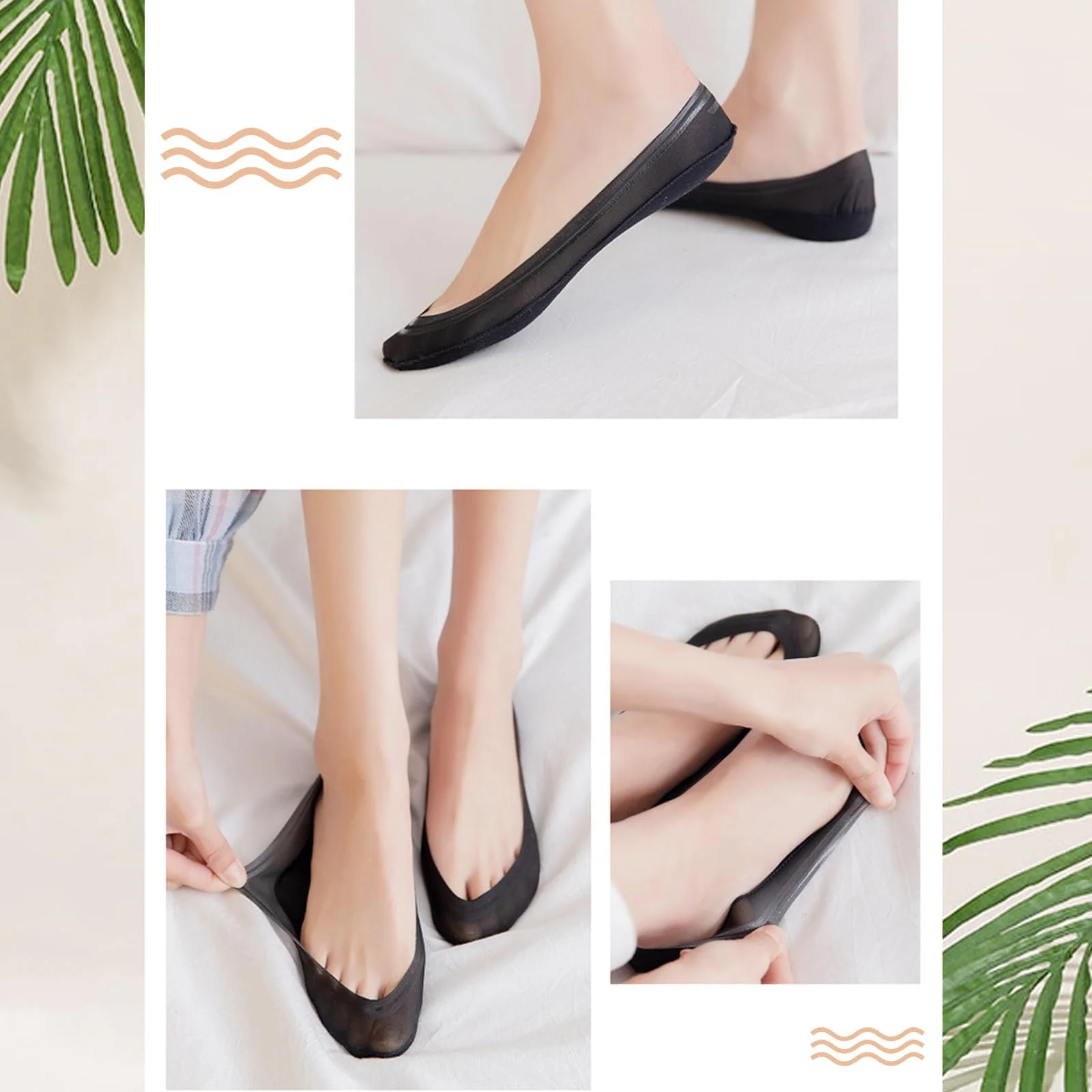 Набор носков-балерин 6 шт., дышащие носки до щиколотки, нескользящие носки для тренировок, для лоферов, туфель на плоской подошве, высоких каблуков, 34-40, разноцветные, 34, фото №6