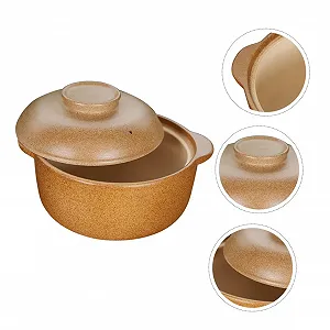 Кастрюля керамическая для тушения с антипригарной ручкой для дома и супа synthetic.ua - Фото 1