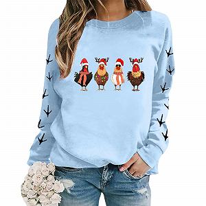 Женский Свитшот с Рождественским Принтом Круглый вырез Длинный рукав synthetic.ua - Фото 1