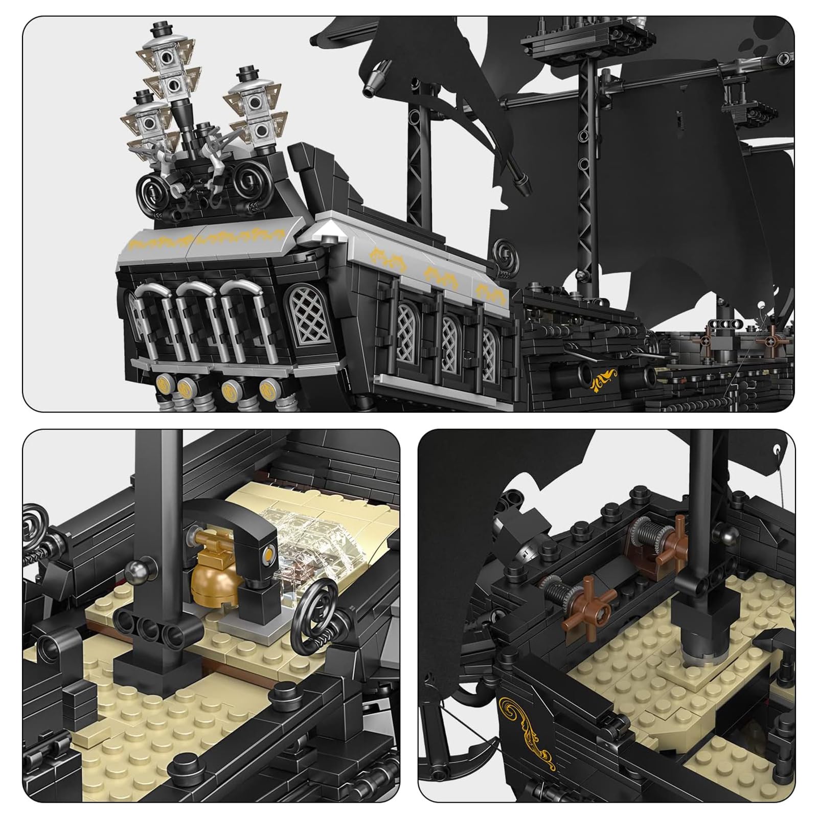 Конструктор Mould King 13199 Піратський корабель Чорна перлина 3180 штук, фото №6