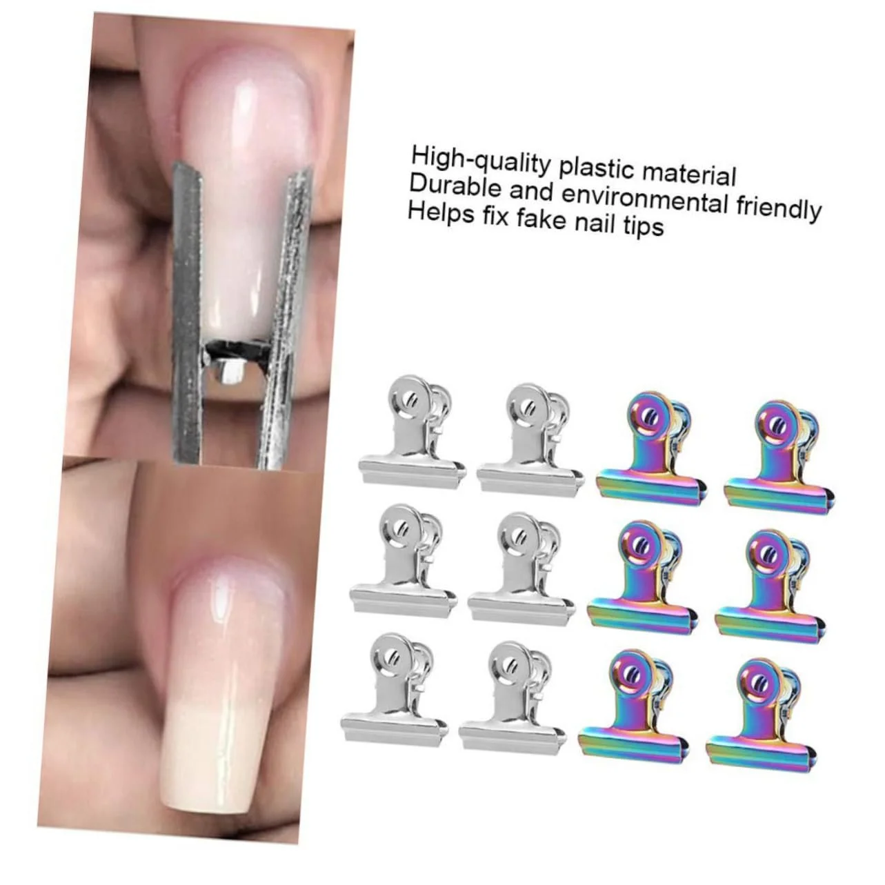 Клипсы для ногтей PACKOVE, 12 шт., для нейл-арта, металлические, фото №3