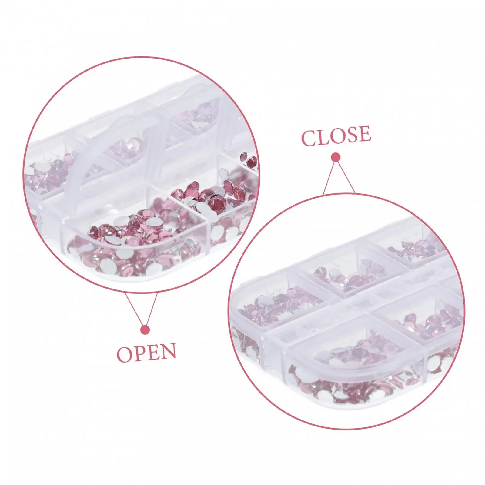 Стразы Ювелирные Мини Кристалл Подвеска Плоская Страза Бисер Стразы для ногтей Стразы для ногтей Стразы для ногтей Кристаллы для ногтей Самоцветы Мини Самоцвет Розовый Акрил, фото №3