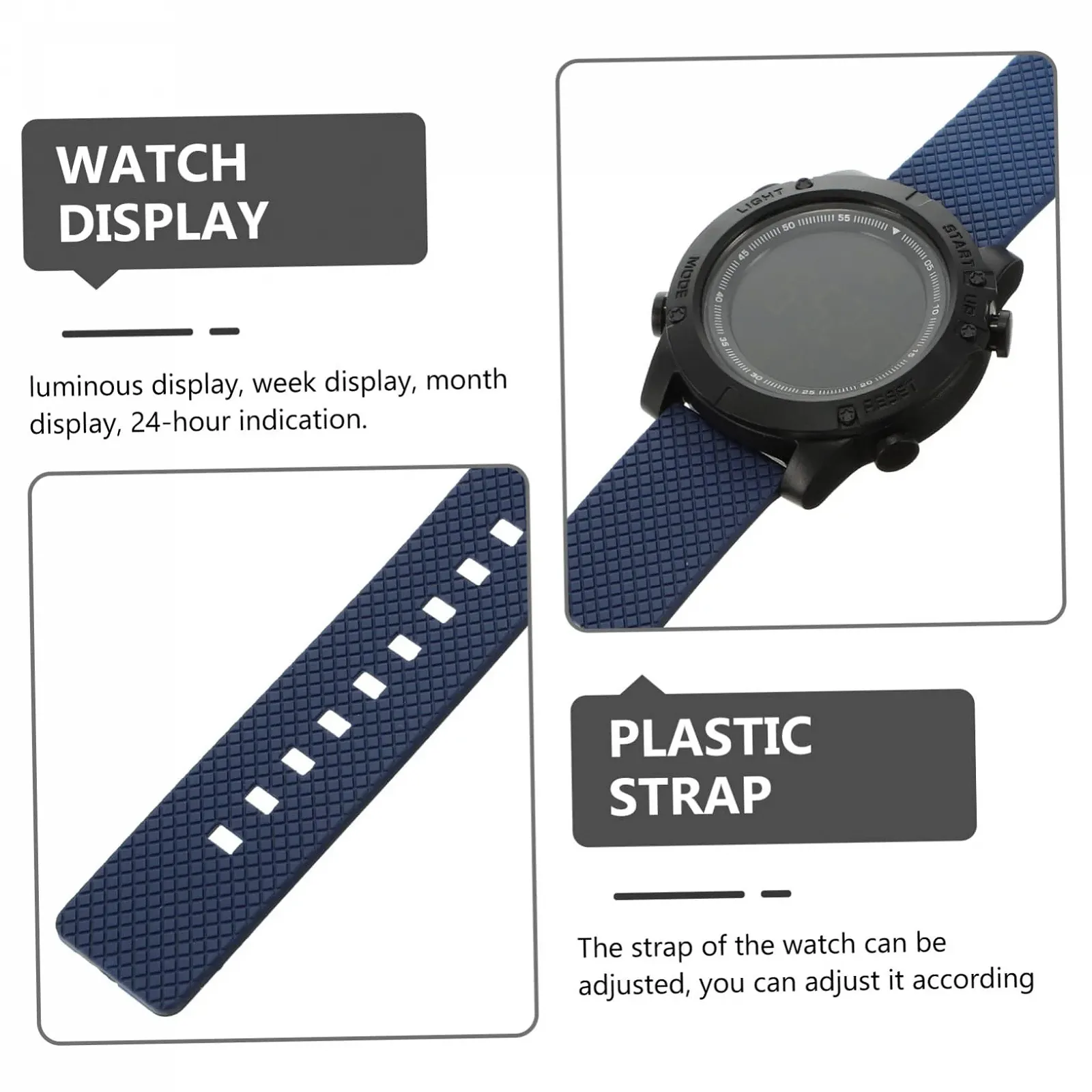 Цифровые Часы Healvian Спортивные Водонепроницаемые с Люминесцентным Дисплеем, фото №4