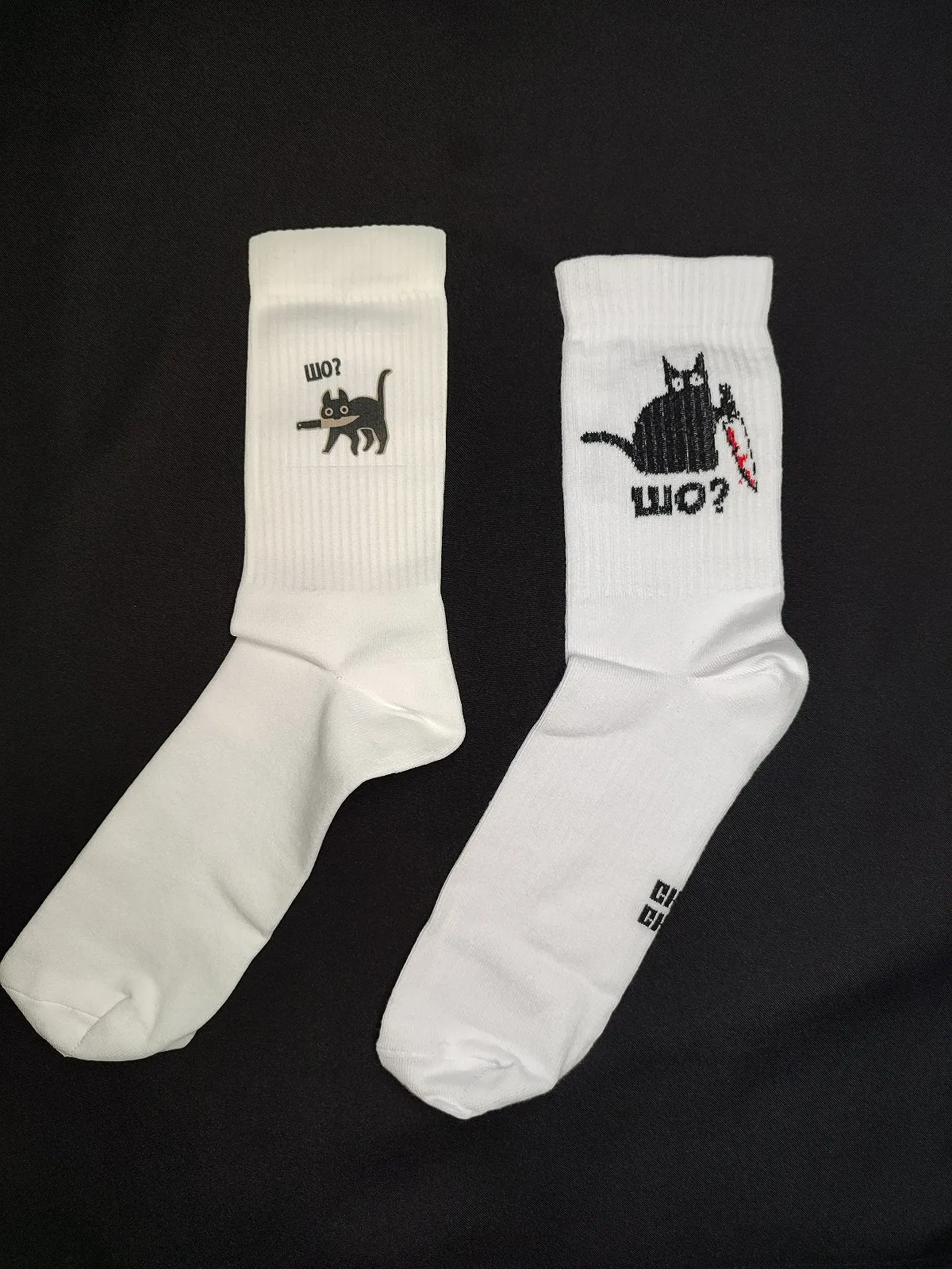 Бокс преміум шкарпетки приколів із принтами «Коти» 2 пари, фото №1