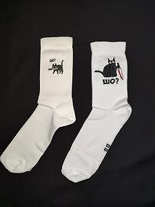 Бокс премиум носков приколов с принтами «Коты» 2 пары - Фото 1