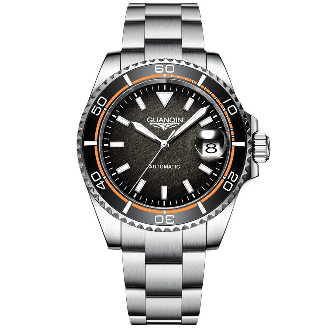 Автоматичний годинник GUANQIN 41 мм, нержавіюча сталь, водонепроникний, механічний, фото №1