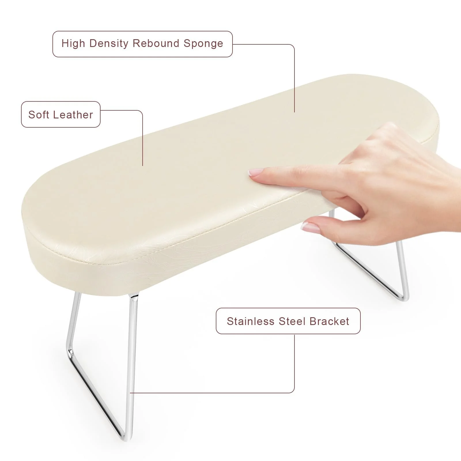 Підставка для рук манікюрна RISVOWO Шкіряна PU Подушка, фото №6