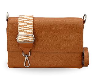 Сумка на плечо Brise Женская Натуральная кожа Elisa Ручная работа Маленькая Узкая сумка 3 отделения Сумка через плечо с кожаным ремешком + Дополнительный широкий узорчатый ремешок Сделано в Италии - Фото 1