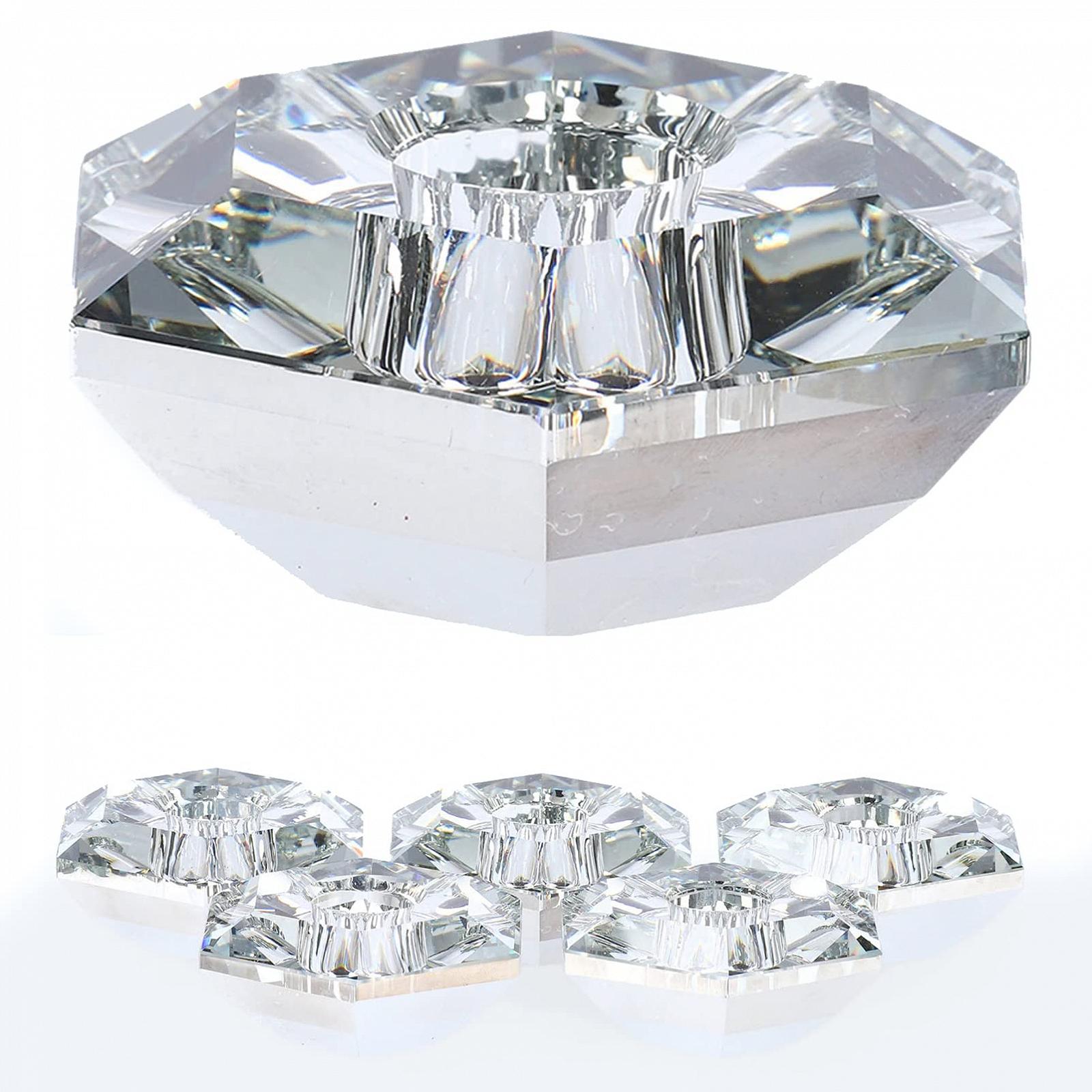 Набор Elegant Crystal Glass Свечник Серия для узких свечей Алмазная форма с золотым/серебряным покрытием, фото №2