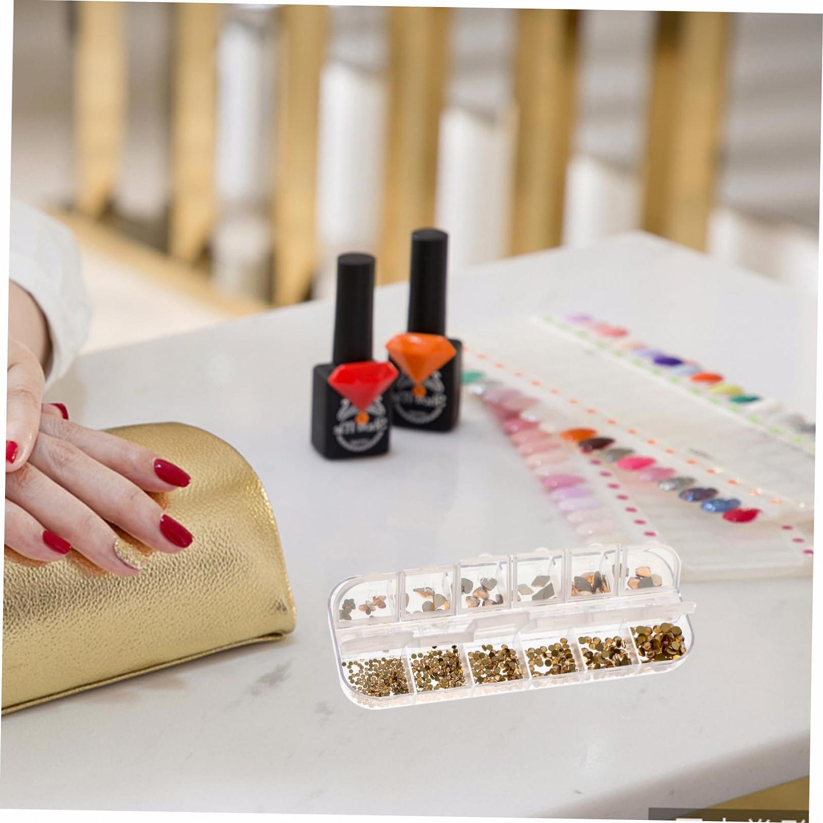 Стразы для ногтей PLAFOPE Стеклянные, плоские, AB, 12 сеток. Для украшения ногтей, DIY маникюра и рукоделия, фото №3