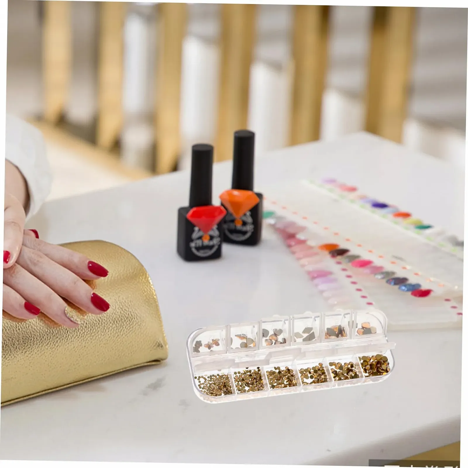 Стрази для нігтів PLAFOPE Скляні, плоскі, 12 сіток, DIY манікюру, фото №3