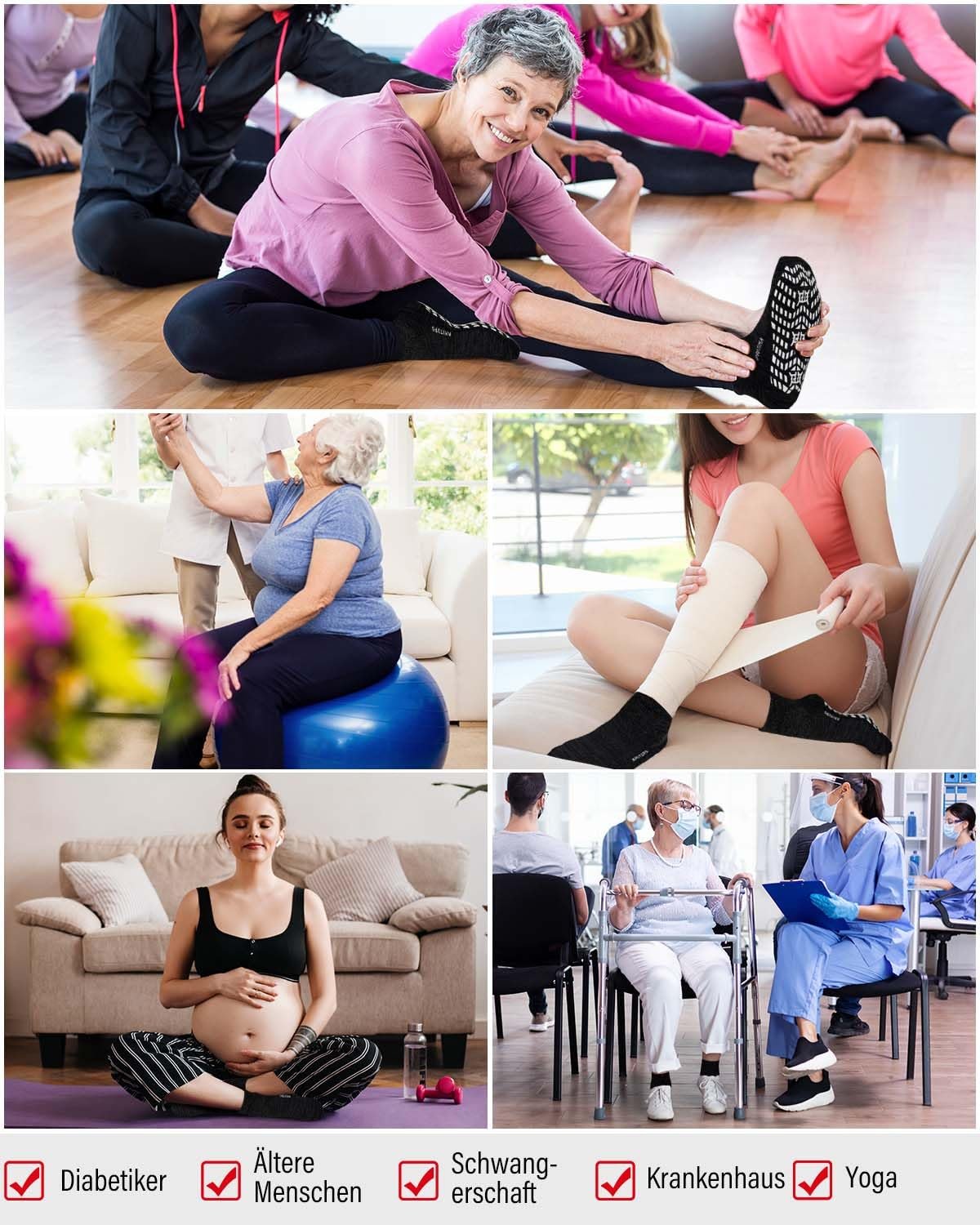 Диабетические носки Bamboo Stopper для мужчин и женщин с комфортным поясом без эластичной резинки и шва, очень широкие нескользящие носки для отекших ног беременных пожилых людей, фото №7