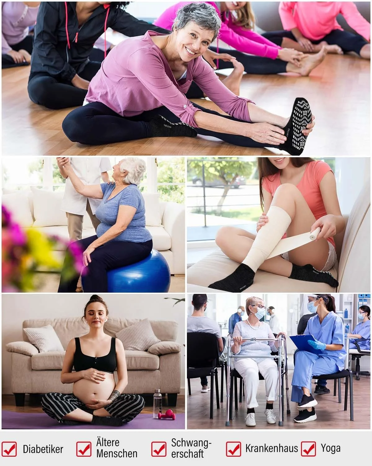 Диабетические носки Bamboo Stopper для мужчин и женщин с комфортным поясом без эластичной резинки и шва, очень широкие нескользящие носки для отекших ног беременных пожилых людей, фото №7