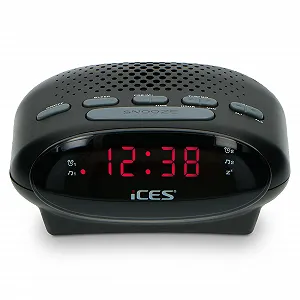 Радіо-будильник iCES ICR-210 (2X часи будильника, функція відкладання, таймер сну) чорний - Фото 1