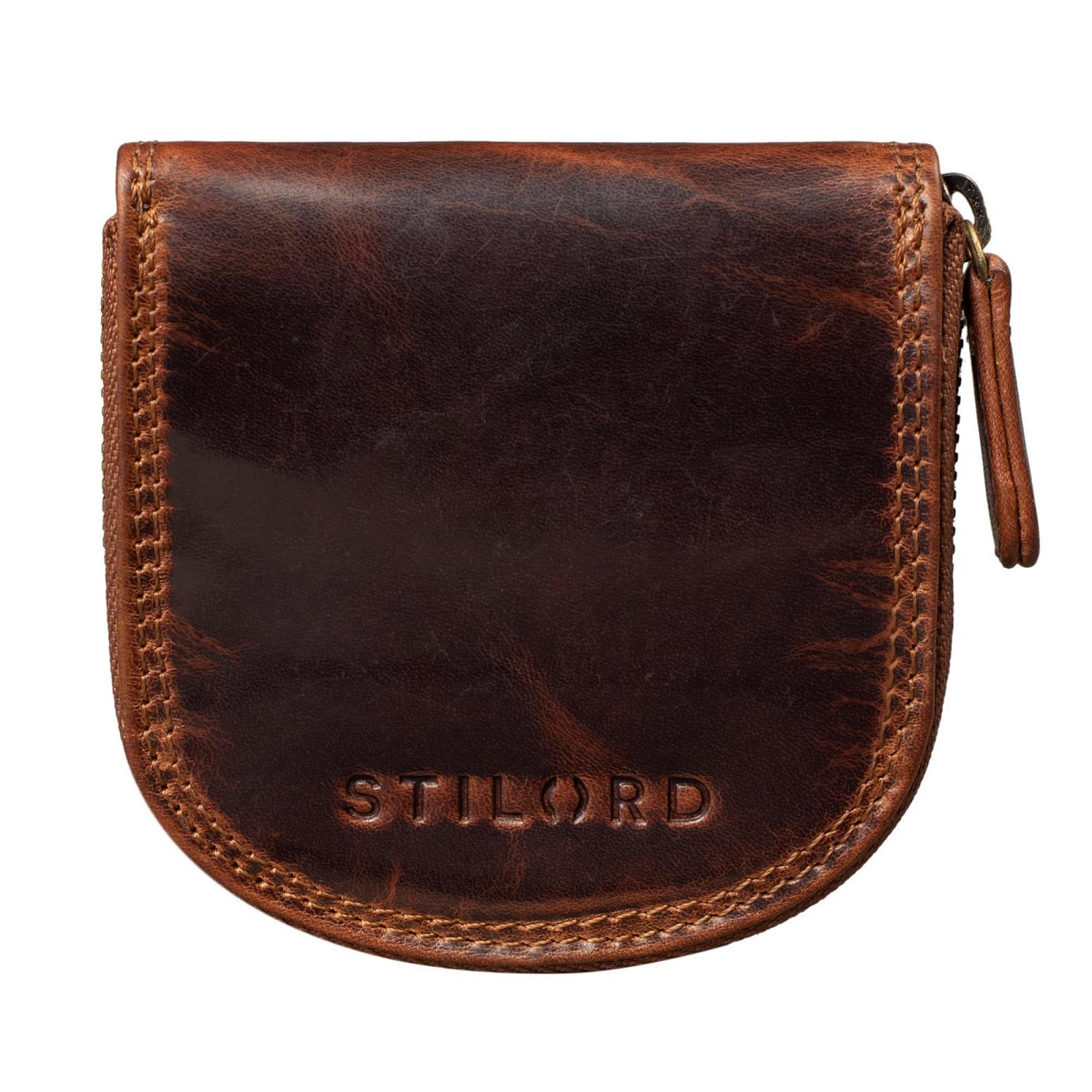 Кошелек для монет STILORD Cash Viennese Box из винтажной кожи, на молнии, тонкий мини-кошелек, маленький кошелек-шейкер, из натуральной кожи, фото №3