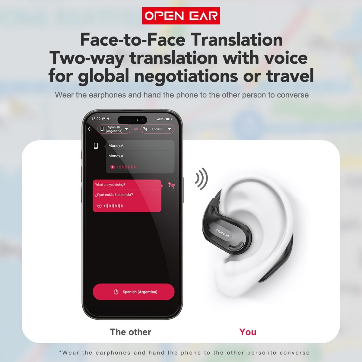 Навушники-перекладачі Ki XT66PRO З функцією перекладу в реальному часі, 135 мов, фото №4 Навушники-перекладачі Ki XT66PRO З функцією перекладу в реальному часі, 135 мов, фото №4