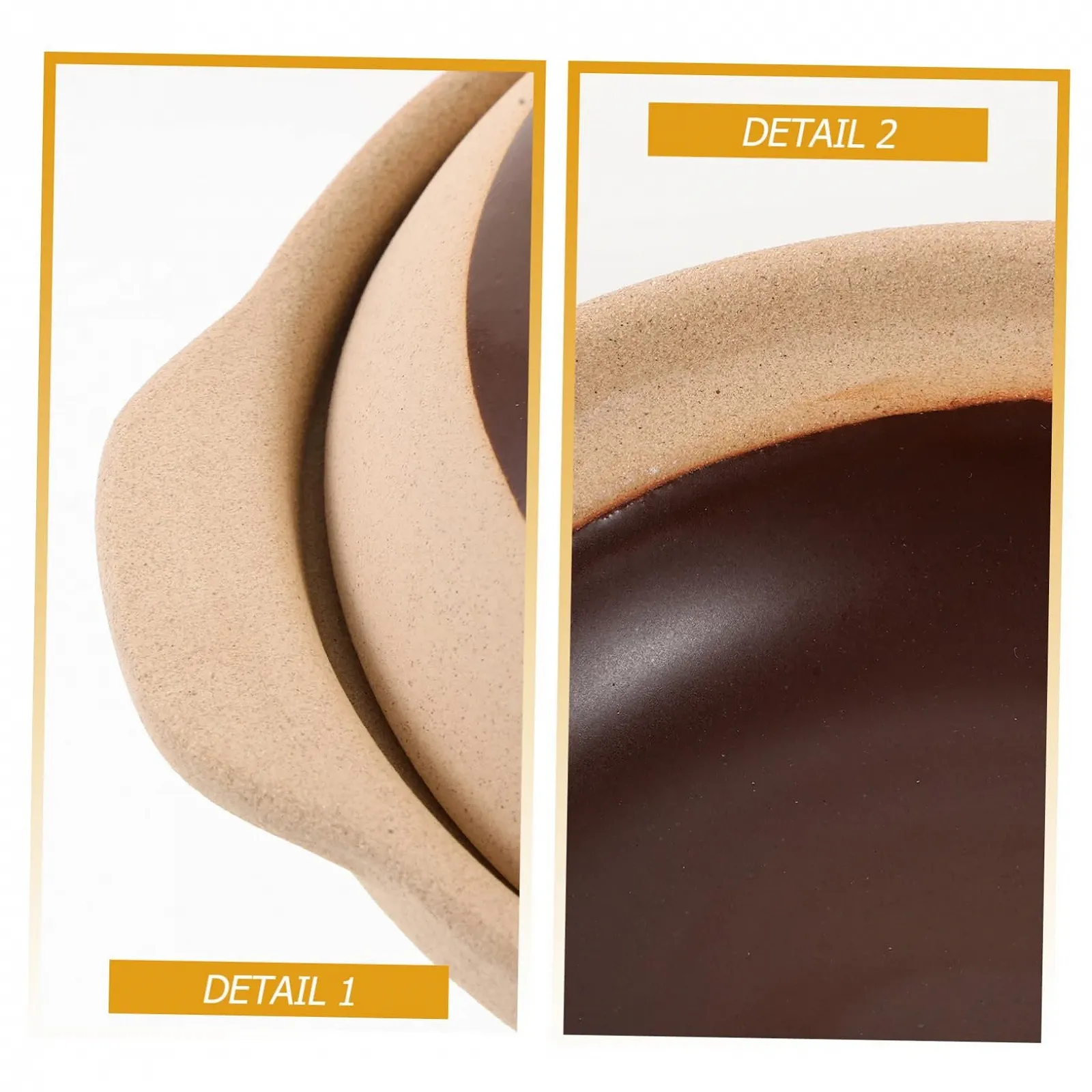 Кастрюля керамическая с крышкой и нескользящими ручками для газовых плит, фото №4