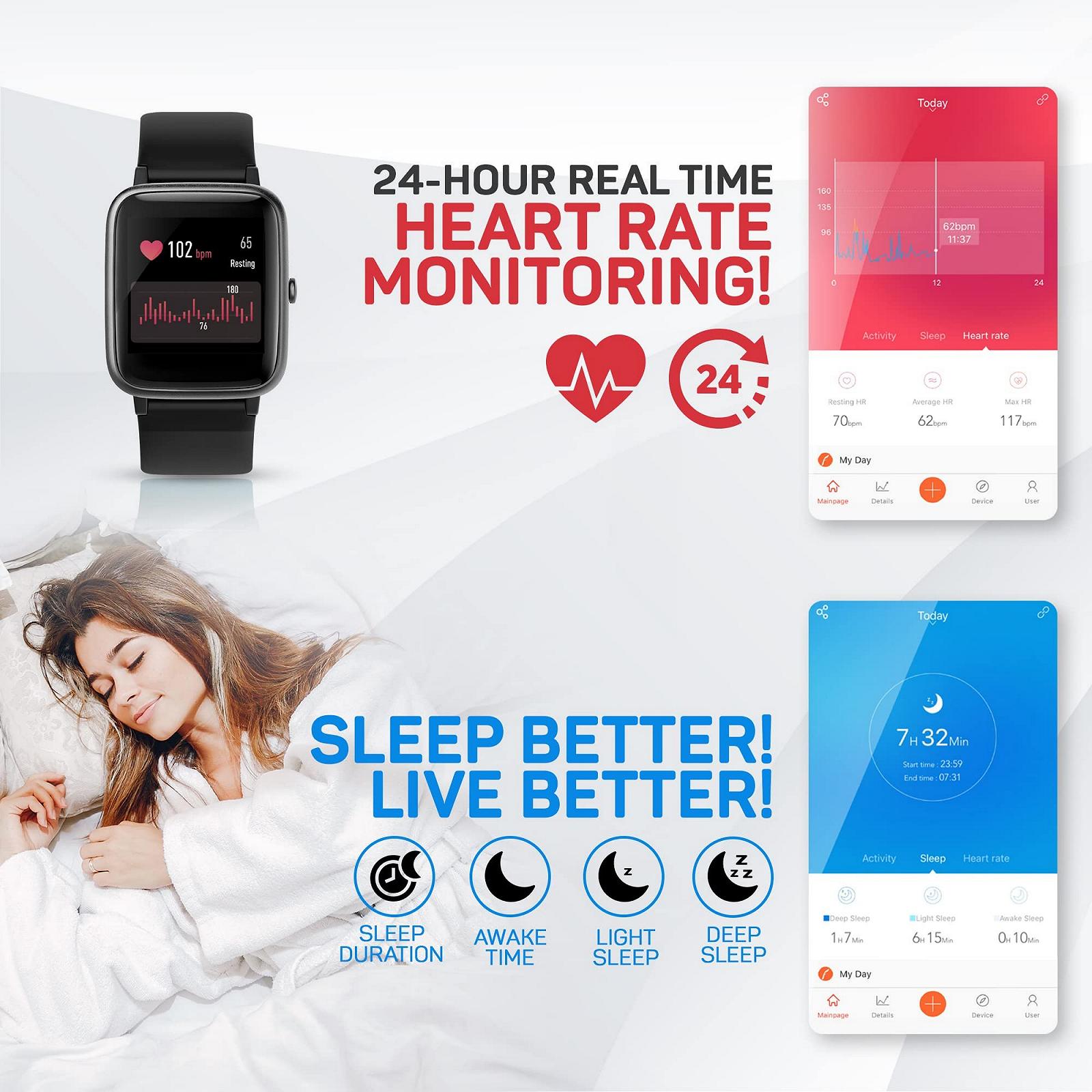 Смарт-годинник DENDAWEN Pro-Fit Move VeryFitPro IP68 водонепроникний, монітор серцевого ритму, крокомір (ID205L), фото №3