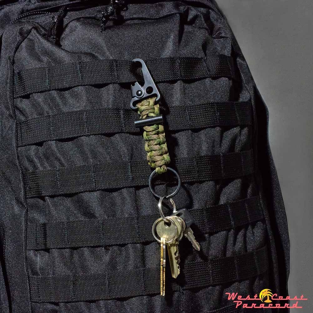 Брелок West Coast Paracord Survival Карабин, паракорд, 250 кг, черный + койотский коричневый, фото №3