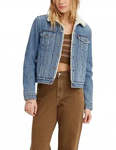 Женская джинсовая куртка LEVIS ORIGINAL SHERPA TRUCKER Weekend Want - L - Фото 1