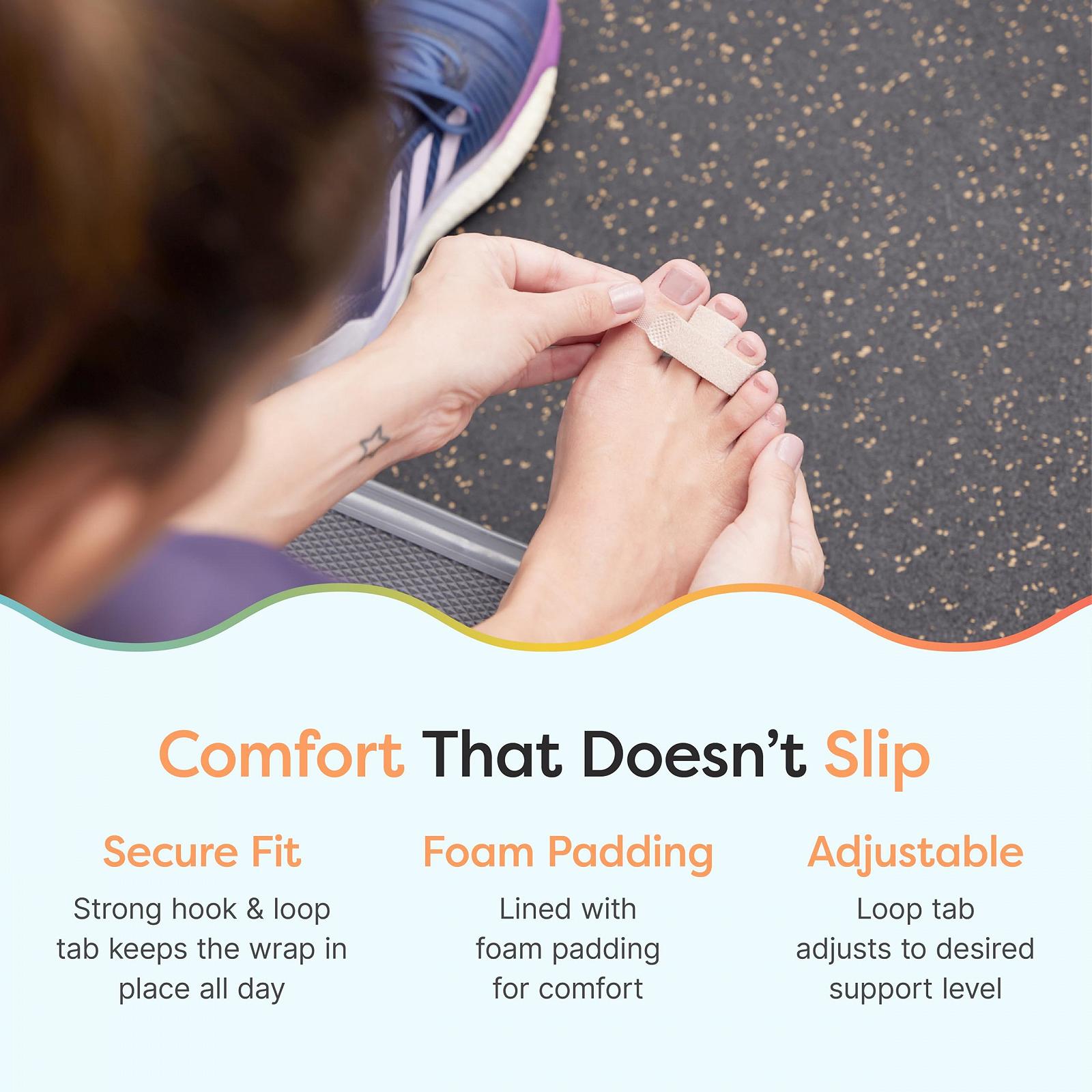 Бинт для пальців ніг ZenToes Тканинні пов'язки для зрощування пальців багаторазового використання для зламаних пальців 8 шт, бежевий, фото №4