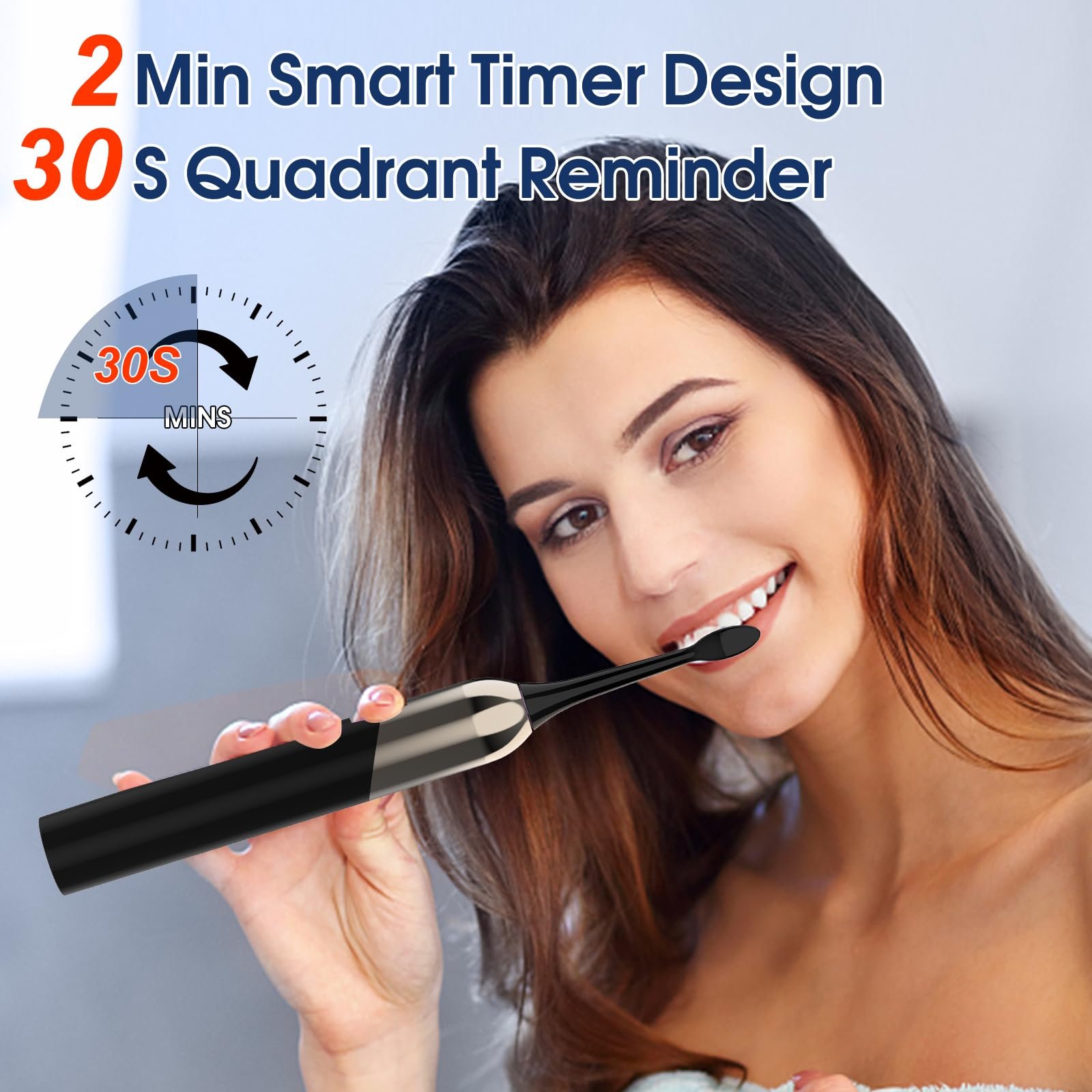 Електрична звукова зубна щітка OasiSmile 50000 VPM 5 режимів IPX7, фото №7