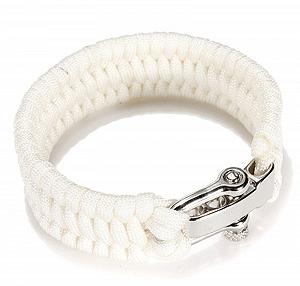 Браслет виживання з паракорду JYtop Dragon Braid з регульованою сріблястою застібкою з нержавіючої сталі, білий synthetic.ua - Фото 1