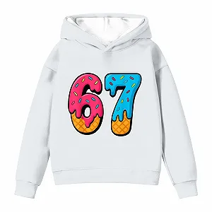 Толстовка дитяча з капюшоном 67, з принтом цифри synthetic.ua - Фото 1