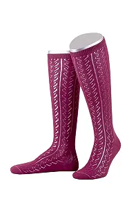 Традиционные женские гольфы L390 Антрацит, Светло-синий, Ягодный - Фото 1