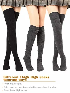 Зимние чулки до бедра SATINIOR, гольфы выше колена, теплые длинные носки для женщин synthetic.ua - Фото 1