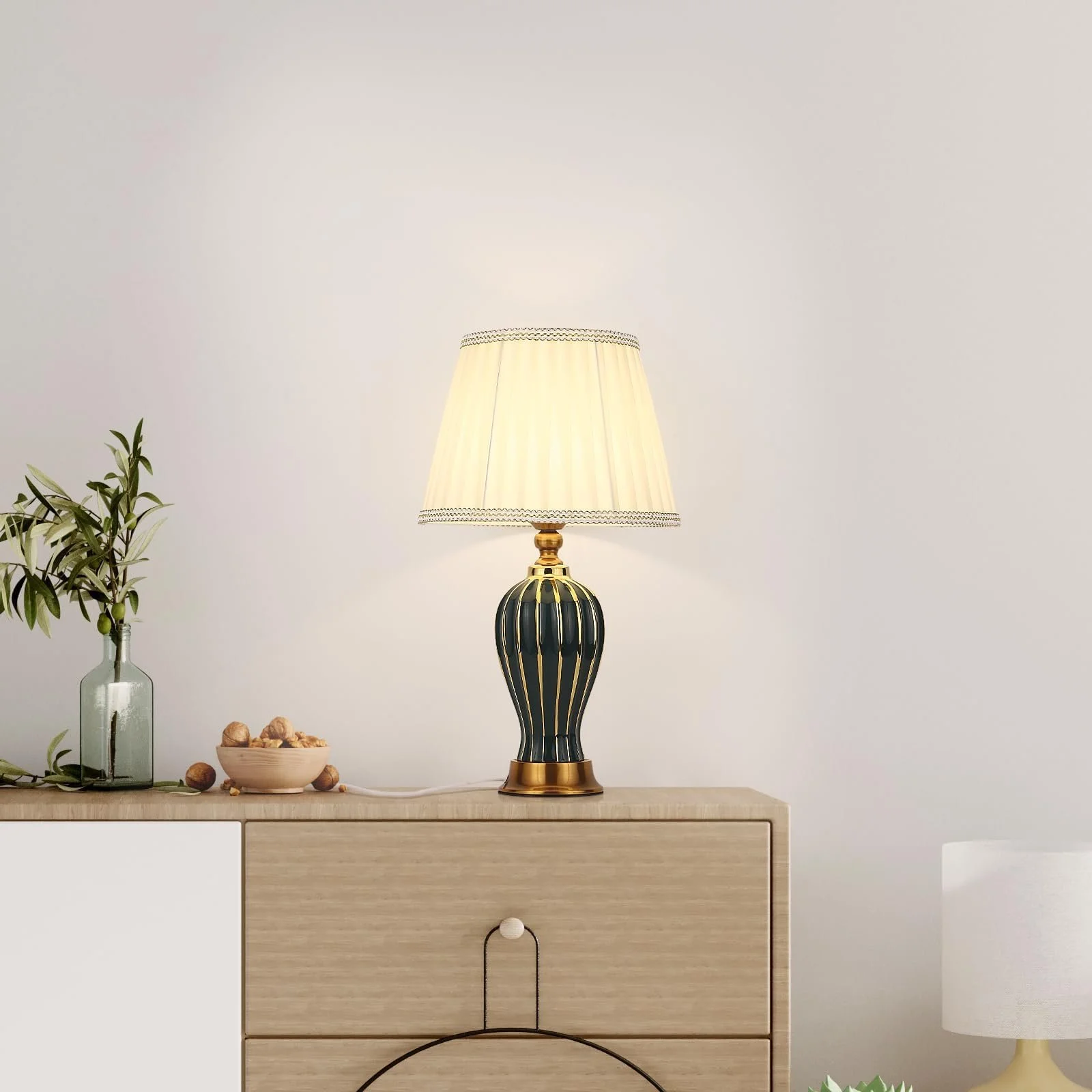 Настільна лампа Керамічна E27 Ретро 53 см Зелений, фото №7