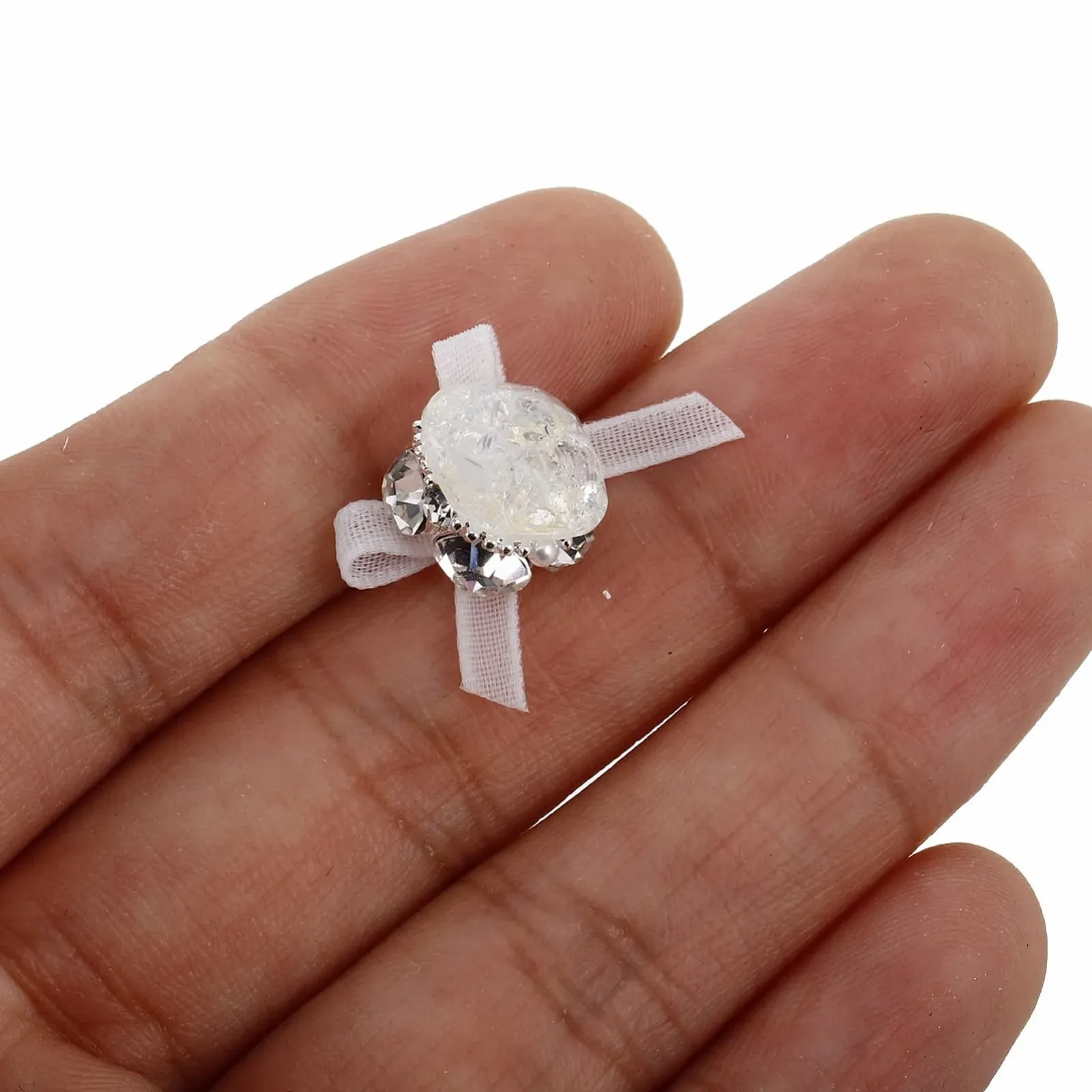 Украшения для ногтей FRCOLOR 8шт Камни и подвески Акриловые стразы для ногтей Мелкий блеск для ногтей с бантом из органзы Милая подвеска для дизайна ногтей, фото №3