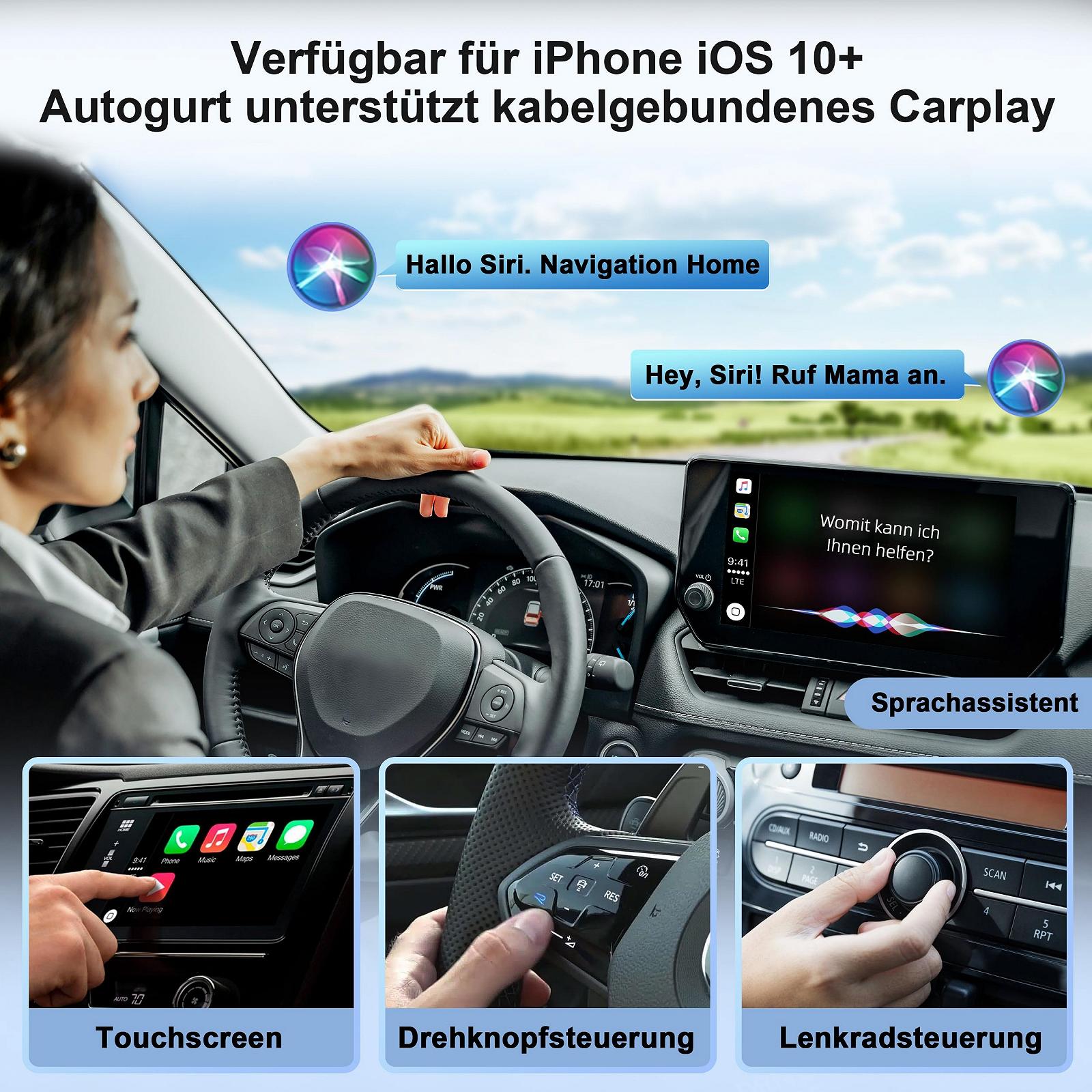 Беспроводной адаптер CarPlay, Dongle CarPlay 2025 года преобразует проводное соединение в беспроводное для iPhone, USB C/A Plug and Play адаптер CarPlay совместим с iPhone iOS 10+ и автомобилями с CarPlay, фото №7