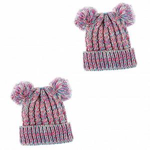 Шапка WRITWAA В'язана з помпоном для дівчинки, тепла зимова - Фото 1
