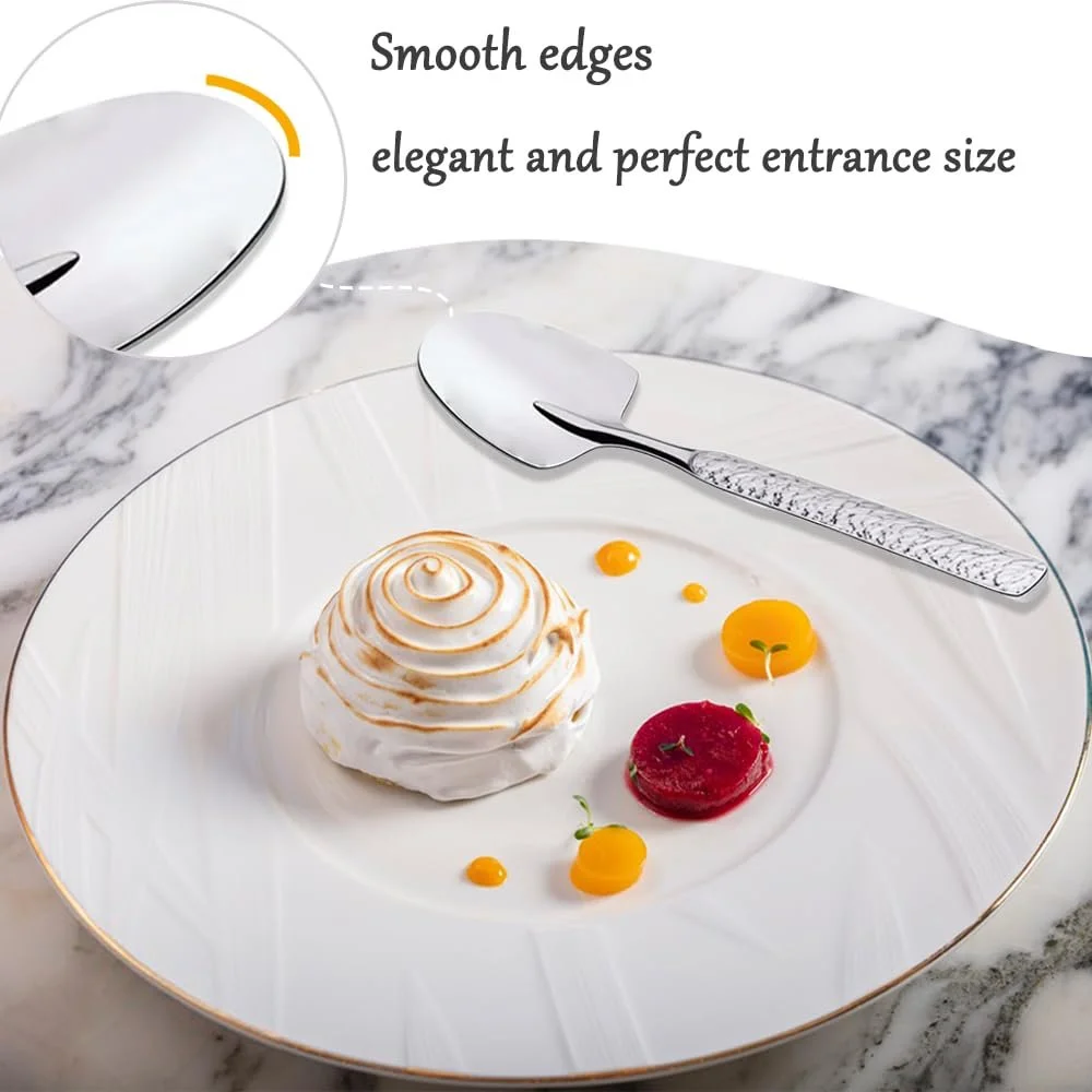 Набор из 8 серебряных кофейных ложек, ложка для смешивания в форме лопаты, квадратная десертная ложка, многоцелевая премиальная ложка из нержавеющей стали, подходит для молока, пива, чая, фото №5