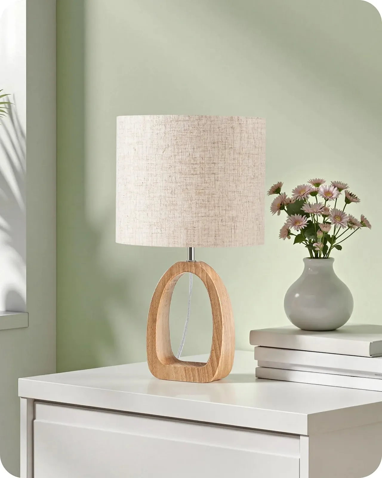 Настільна лампа Modern Wooden Bedside Lamp ZME07TLD05N1 E27 2700K Beige, фото №2