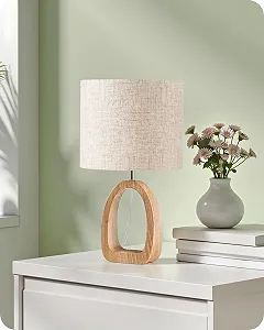 Настільна лампа Modern Wooden Bedside Lamp ZME07TLD05N1 E27 2700K Beige synthetic.ua - Фото 1