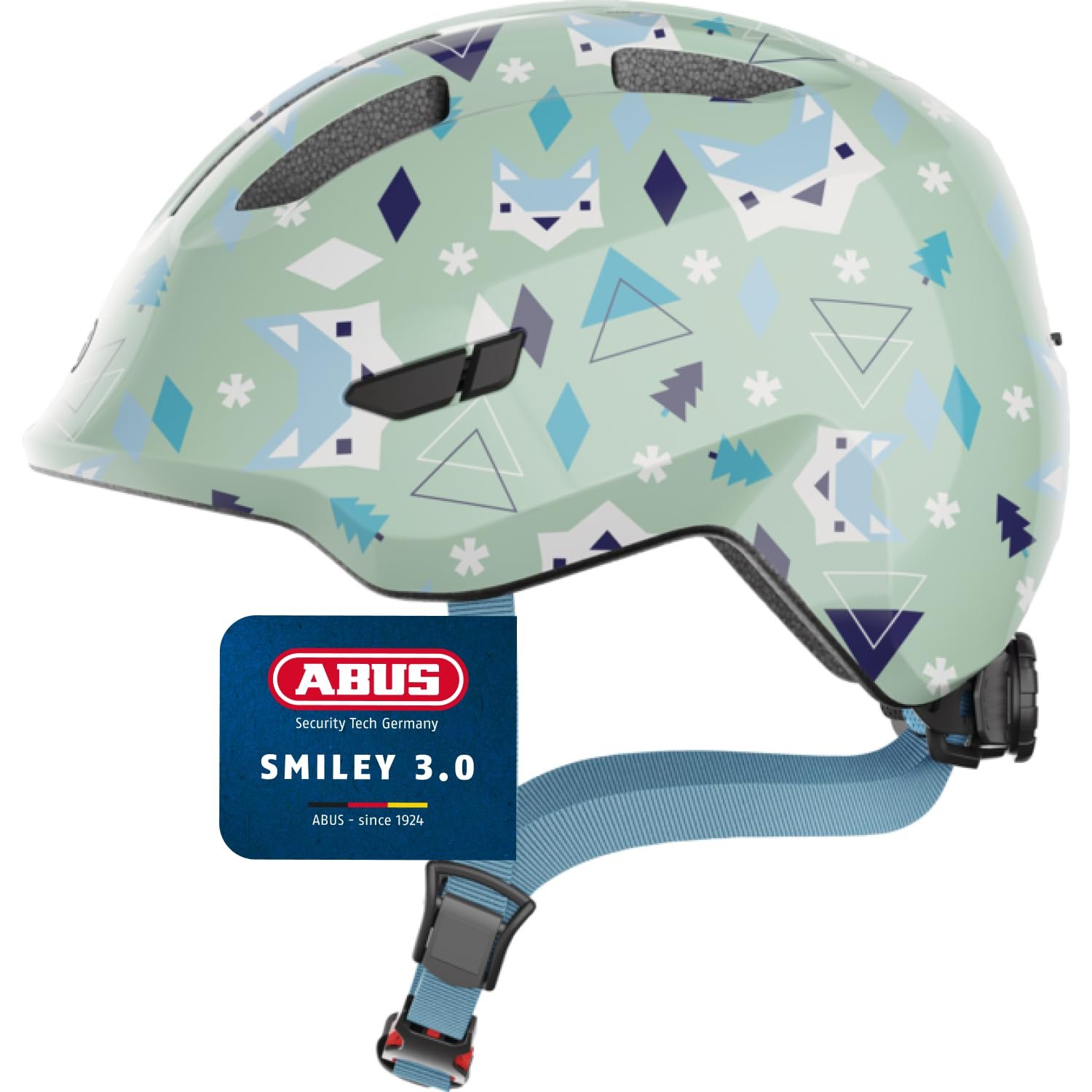 Шолом Велосипедний ABUS Smiley 3.0 M, світло-зелений з візерунком (зелений Nordic), фото №1