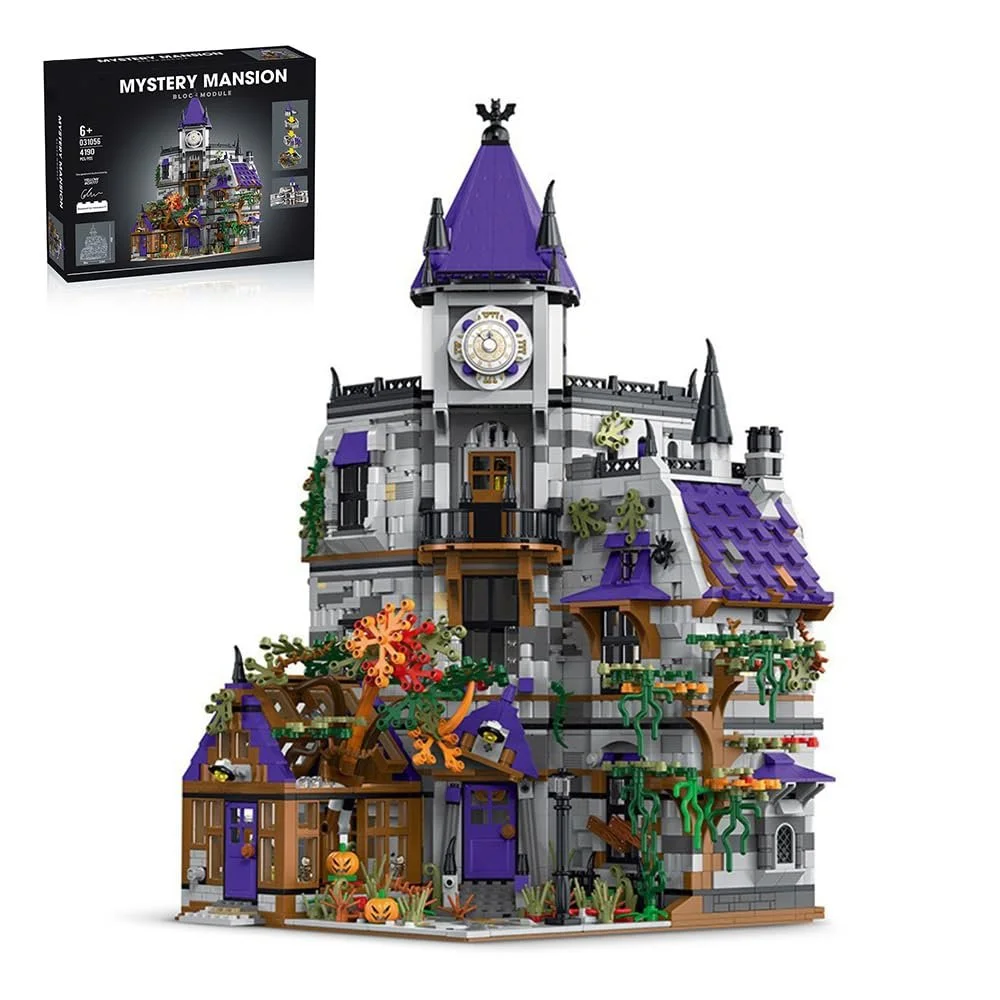 Строительные блоки Рыцарский замок Barweer Модель архитектуры Волшебный замок Дома из строительных блоков 33210 Модульный дом Рождественский подарок для взрослых (8514 деталей), фото №1