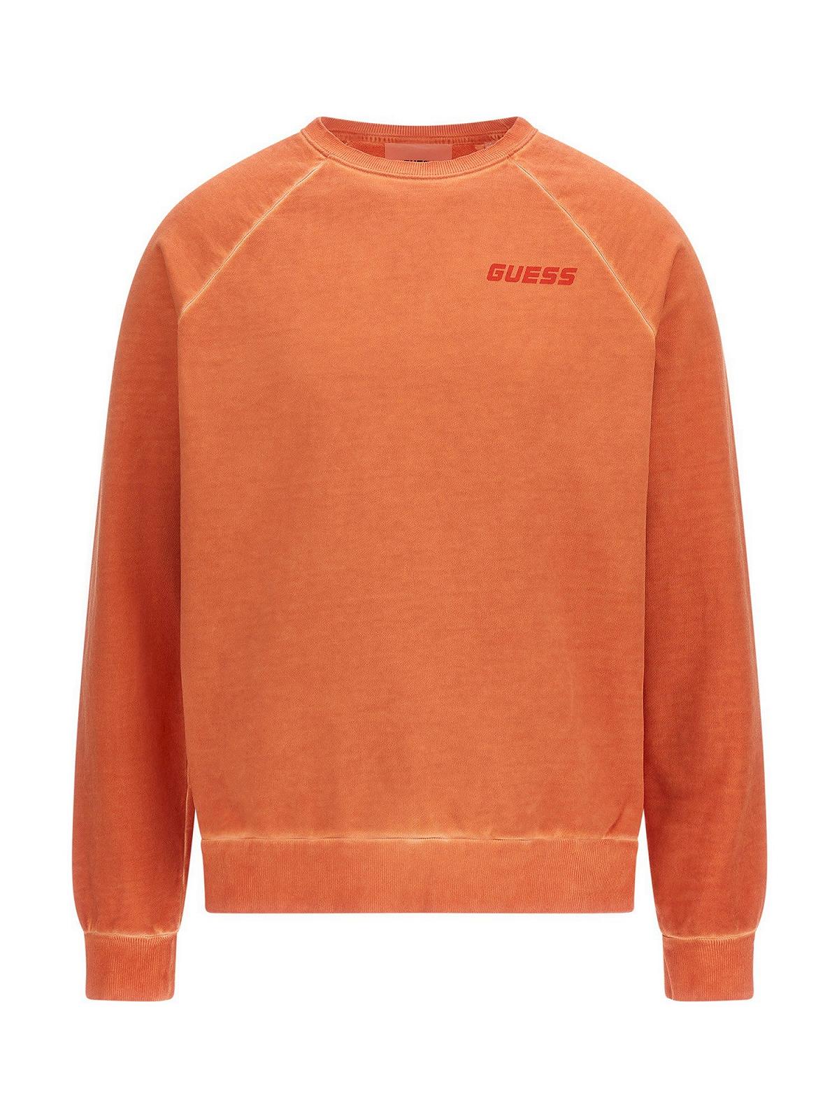 Чоловічий світшот GUESS з ефектом Acid Wash Помаранчевий - M, фото №1