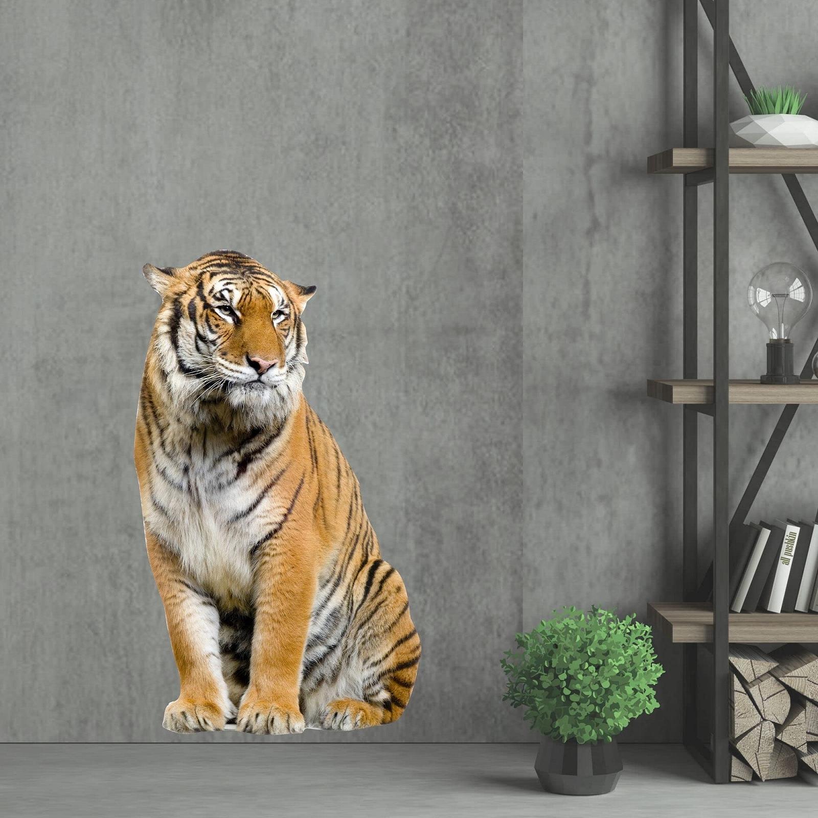 Наклейка на стіну GRAZDesign Tiger Sitting 3D 50 x 30 см, фото №3 Наклейка на стіну GRAZDesign Tiger Sitting 3D 50 x 30 см, фото №3