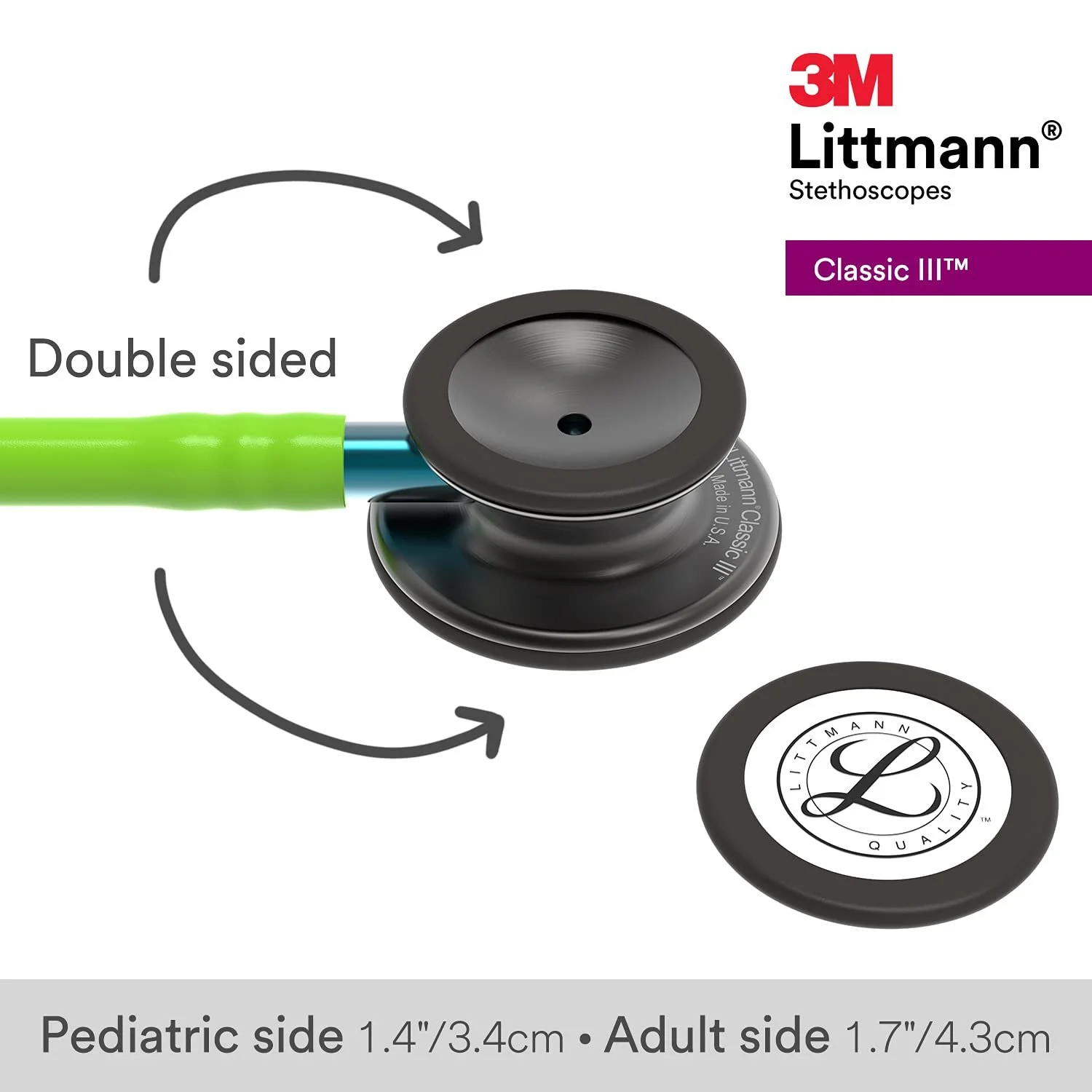 Стетоскоп 3M Littmann Classic III 69 см Зеленый, фото №3